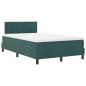 Preview: LED Boxspringbett mit Kopfteil Dunkelgrün 120 x 190 cm Samt