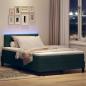 Preview: LED Boxspringbett mit Kopfteil Dunkelgrün 120 x 190 cm Samt