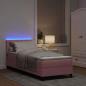 Preview: LED Boxspringbett mit LED-Lichtleisten Rosa 80 x 200 cm Samt
