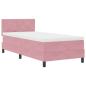Preview: LED Boxspringbett mit LED-Lichtleisten Rosa 90 x 190 cm Samt