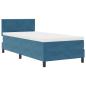 Preview: LED Boxspringbett mit Kopfteil Dunkelblau 100 x 200 cm Samt