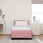 Preview: LED Boxspringbett mit Kopfteil Rosa 100 x 200 cm Samt
