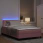 Preview: LED Boxspringbett mit Kopfteil Rosa 120 x 200 cm Samt