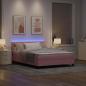 Preview: LED Boxspringbett mit LED-Lichtleisten Rosa 140 x 190 cm Samt