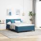 Preview: ARDEBO.de - LED Boxspringbett mit Kopfteil Dunkelblau 140 x 200 cm Samt