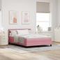 Preview: ARDEBO.de - LED Boxspringbett mit LED-Lichtleisten Rosa 140 x 200 cm Samt