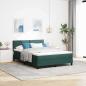 Preview: ARDEBO.de - LED Boxspringbett mit Kopfteil Dunkelgrün 160 x 200 cm Samt
