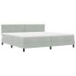 Preview: LED Boxspringbett mit Kopfteil Hellgrau 200 x 200 cm Samt