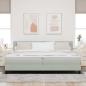 Preview: LED Boxspringbett mit Kopfteil Hellgrau 200 x 200 cm Samt