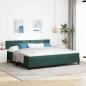 Preview: ARDEBO.de - LED Boxspringbett mit Kopfteil Dunkelgrün 200 x 200 cm Samt