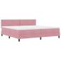 Preview: LED Boxspringbett mit LED-Lichtleisten Rosa 200 x 200 cm Samt
