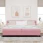 Preview: LED Boxspringbett mit LED-Lichtleisten Rosa 200 x 200 cm Samt