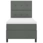Preview: ARDEBO.de - Boxspringbett mit LED-Lichtleisten Dunkelgrau 90 x 190 cm Stoff