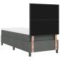 Preview: Boxspringbett mit LED-Lichtleisten Dunkelgrau 90 x 190 cm Stoff