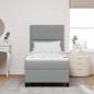 Preview: Boxspringbett mit LED-Lichtleisten Hellgrau 100 x 200 cm Stoff