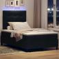 Preview: Boxspringbett mit LED-Lichtleisten Schwarz 120 x 190 cm Stoff