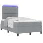 Preview: Boxspringbett mit LED-Lichtleisten Hellgrau 120 x 200 cm Stoff
