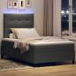 Preview: Boxspringbett mit Kopfteil Dunkelgrau 120 x 200 cm Stoff