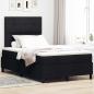Preview: ARDEBO.de - Boxspringbett mit LED-Lichtleisten Schwarz 120 x 200 cm Stoff
