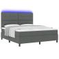 Preview: Boxspringbett mit Kopfteil Dunkelgrau 180 x 200 cm Stoff