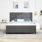 Preview: Boxspringbett mit Kopfteil Dunkelgrau 180 x 200 cm Stoff