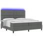 Preview: Boxspringbett mit Kopfteil Dunkelgrau 200 x 200 cm Stoff