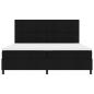 Preview: ARDEBO.de - Boxspringbett mit LED-Lichtleisten Schwarz 200 x 200 cm Stoff