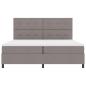 Preview: ARDEBO.de - Boxspringbett mit LED-Lichtleisten Taupe 200 x 200 cm Stoff