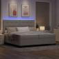 Preview: Boxspringbett mit LED-Lichtleisten Taupe 200 x 200 cm Stoff