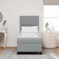 Preview: Boxspringbett mit LED-Lichtleisten Hellgrau 80 x 200 cm Stoff