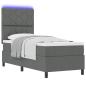 Preview: Boxspringbett mit LED-Lichtleisten Dunkelgrau 80 x 200 cm Stoff