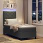 Preview: Boxspringbett mit LED-Lichtleisten Dunkelgrau 80 x 200 cm Stoff