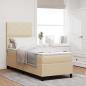 Preview: ARDEBO.de - Boxspringbett mit Matratze mit LED Creme 80 x 200 cm Stoff