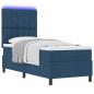 Preview: Boxspringbett mit LED-Lichtleisten Blau 80 x 200 cm Stoff