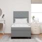 Preview: Boxspringbett mit LED-Lichtleisten Hellgrau 90 x 190 cm Stoff