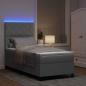 Preview: Boxspringbett mit LED-Lichtleisten Hellgrau 90 x 190 cm Stoff