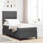 Preview: ARDEBO.de - Boxspringbett mit LED-Lichtleisten Dunkelgrau 90 x 190 cm Stoff