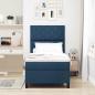Preview: Boxspringbett mit LED-Lichtleisten Blau 90 x 190 cm Stoff