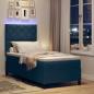 Preview: Boxspringbett mit LED-Lichtleisten Blau 90 x 190 cm Stoff