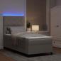 Preview: Boxspringbett mit LED-Lichtleisten Taupe 90 x 200 cm Stoff