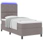 Preview: Boxspringbett mit LED-Lichtleisten Taupe 100 x 200 cm Stoff
