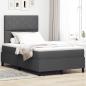 Preview: ARDEBO.de - Boxspringbett mit Kopfteil Dunkelgrau 120 x 200 cm Stoff