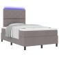 Preview: Boxspringbett mit LED-Lichtleisten Taupe 120 x 200 cm Stoff
