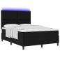 Preview: Boxspringbett mit LED-Lichtleisten Schwarz 140 x 190 cm Stoff