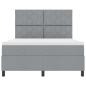 Preview: ARDEBO.de - Boxspringbett mit Matratze mit LED Hellgrau 160 x 200 cm Stoff