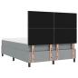 Preview: Boxspringbett mit Matratze mit LED Hellgrau 160 x 200 cm Stoff