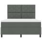 Preview: ARDEBO.de - Boxspringbett mit Kopfteil Dunkelgrau 160 x 200 cm Stoff