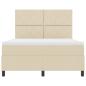 Preview: ARDEBO.de - Boxspringbett mit LED-Lichtleisten Creme 160 x 200 cm Stoff