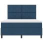 Preview: ARDEBO.de - Boxspringbett mit LED-Lichtleisten Blau 160 x 200 cm Stoff