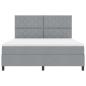 Preview: ARDEBO.de - Boxspringbett mit LED-Lichtleisten Hellgrau 180 x 200 cm Stoff